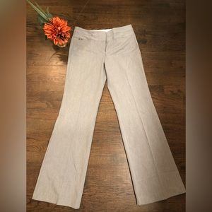 Express Editor Pants Grey Pinstripe, Flare Leg, Low Rise Straight Through Hip